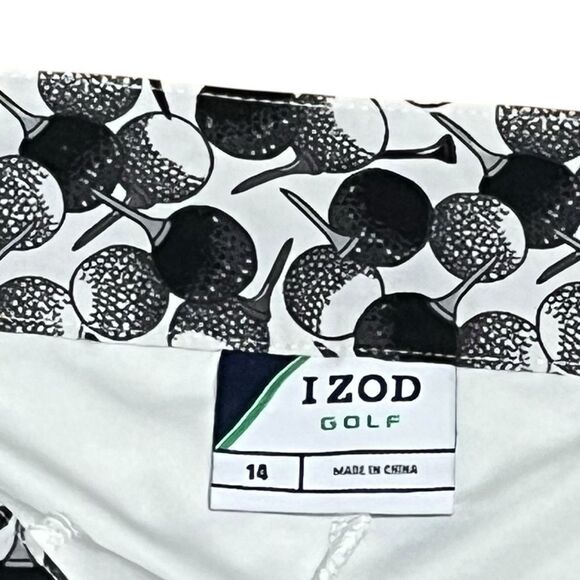 Izod Golf Ladies Black and White Golf Ball Print Skort, Size 14 - Picture 5 of 9